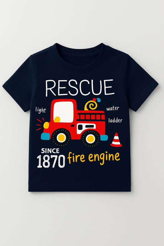 Rescue Fire Engine Kids  T-Shirt