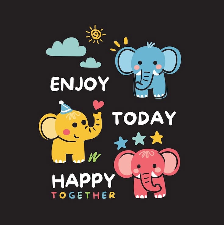 Kids' cute elephant print T-shirt from Tiny Trekkers, made of soft 100% cotton, featuring playful elephant illustrations for boys.