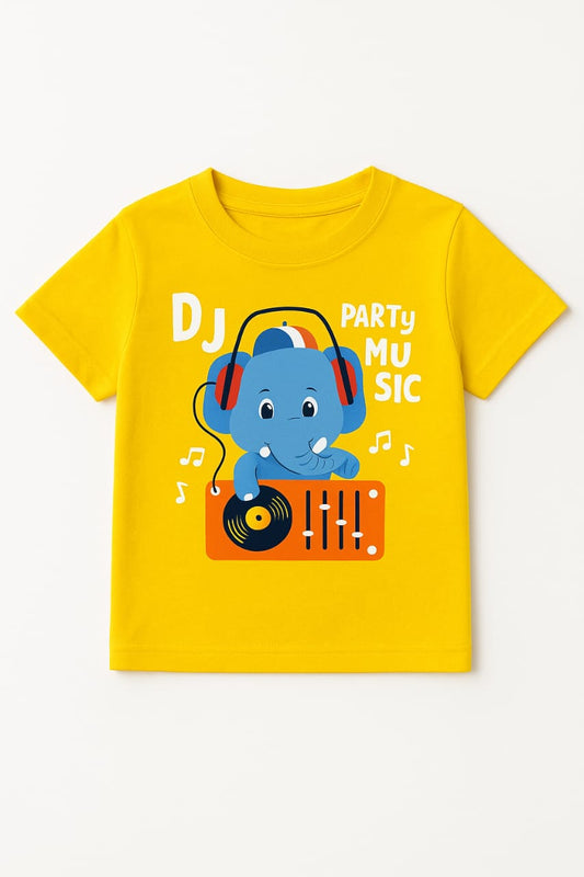 DJ Party Elephant Kids T-Shirt